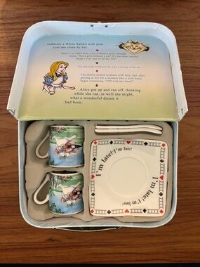 Rare Paul Cardew Alice in Wonderland Cafe Demitasse Espresso Tea Set 6 Pcw/ Case